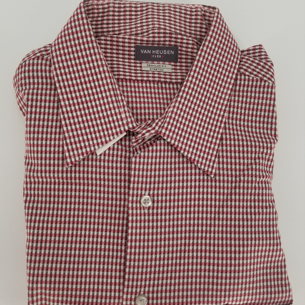 Van Heusen Red,Black, White Casual Button Down Shirt